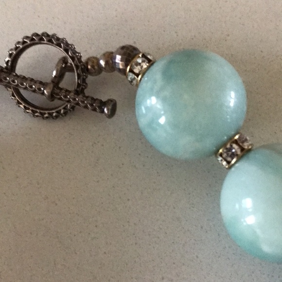 Turquoise & Rhinestone Necklace - Picture 7 of 8